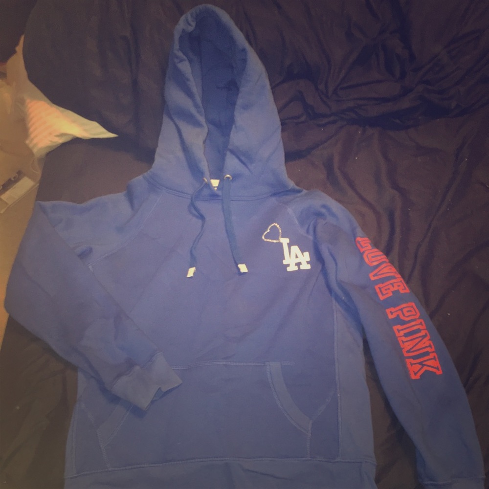 Victoria Secret Pink Bling Dodgers Hoodie L